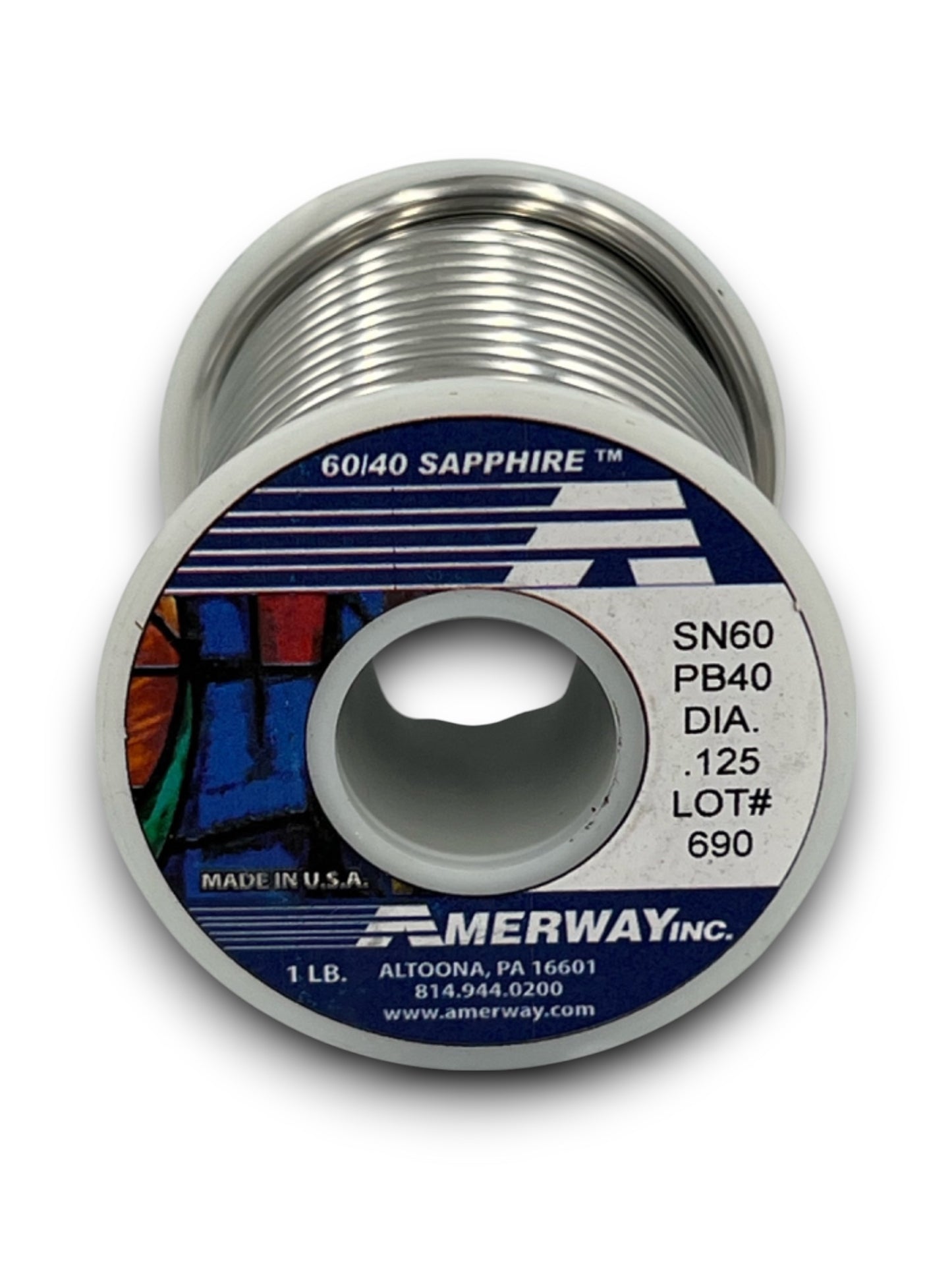 Amerway 60/40 Solder for Stained Glass / 1 lb. spools (5 pack)