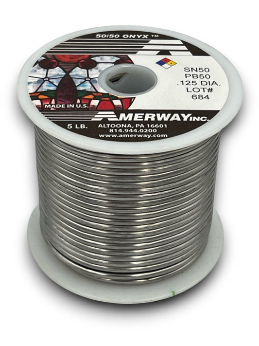 Amerway 50/50 Solder for Stained Glass / 5 lb. spool, .125" dia.