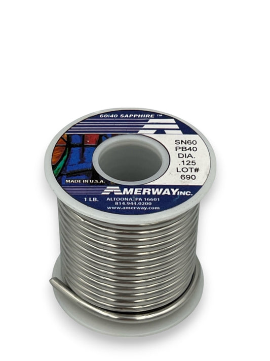 Amerway 60/40 Solder for Stained Glass - 1 lb. spool, .125" dia.