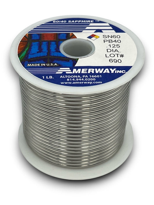 Amerway 60/40 Solder for Stained Glass / 5 lb. spool, .125" dia.