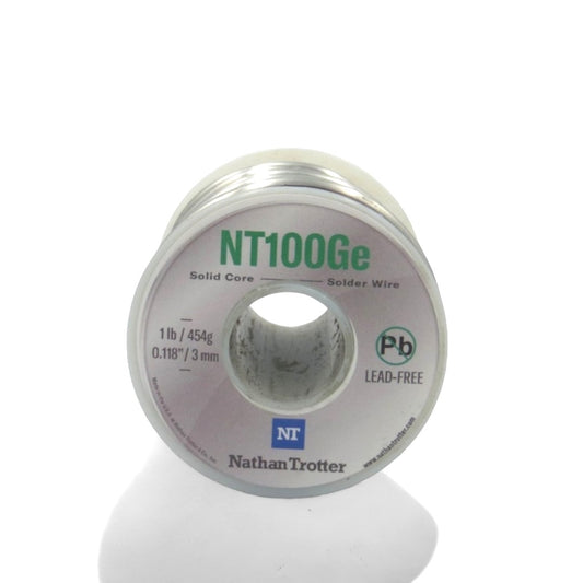 NT100Ge Pb-Free Wire Solder - .125" dia., Solid Core