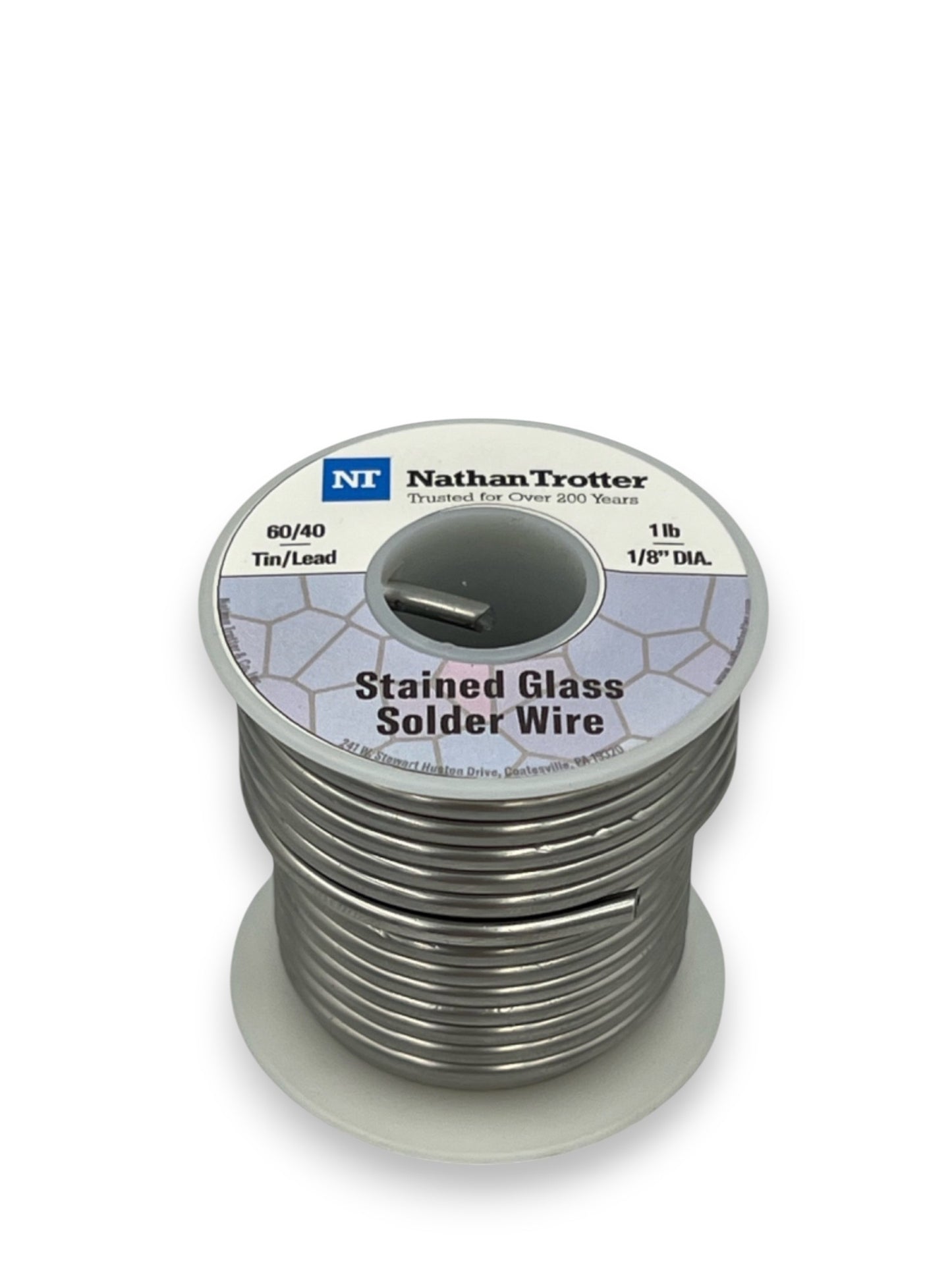 Nathan Trotter 60/40 Solder for Stained Glass - .125" dia. (1 lb. spool)