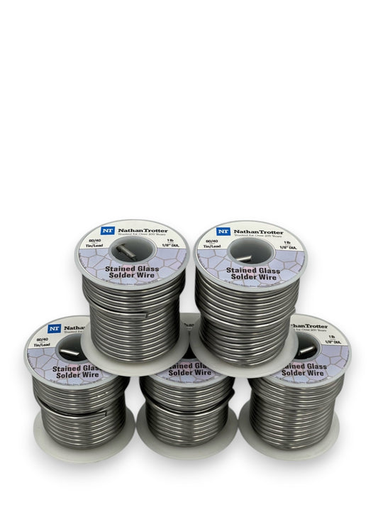 Nathan Trotter 60/40 Solder for Stained Glass - (5 Pack) - 1 lb. spools