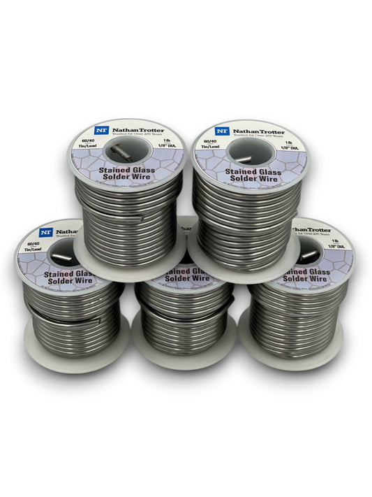 Nathan Trotter 60/40 Solder for Stained Glass - (5 Pack) - 1 lb. spools