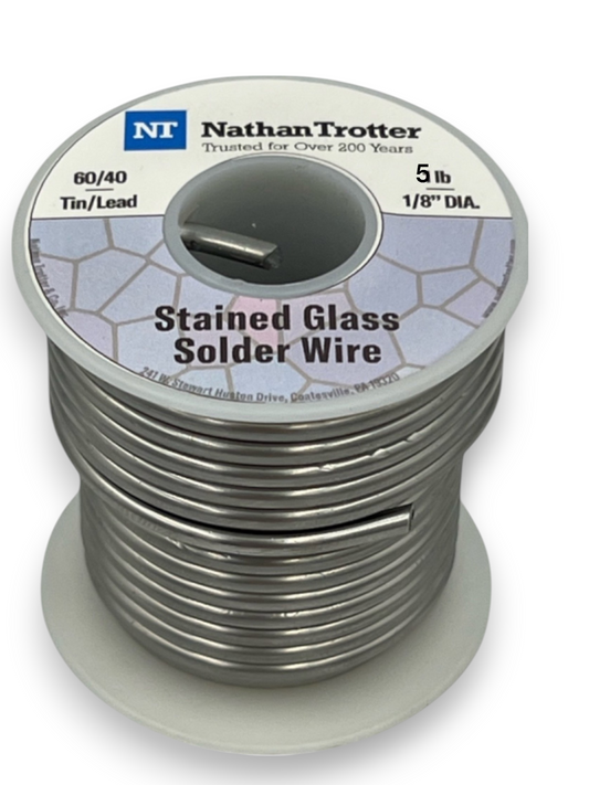 Nathan Trotter 60/40 Solder for Stained Glass - .125" dia. (5 lb. spool)