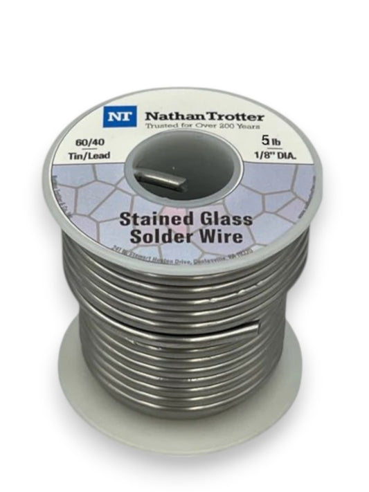 Nathan Trotter 60/40 Solder for Stained Glass - .125" dia. (5 lb. spool)
