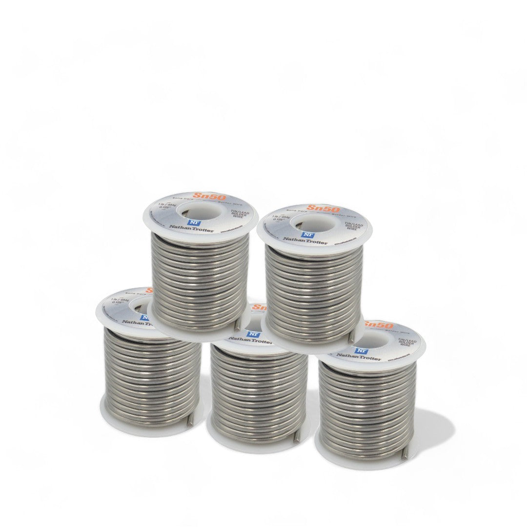 50/50 Solder for Stained Glass - (5 Pack) 1 lb. spools